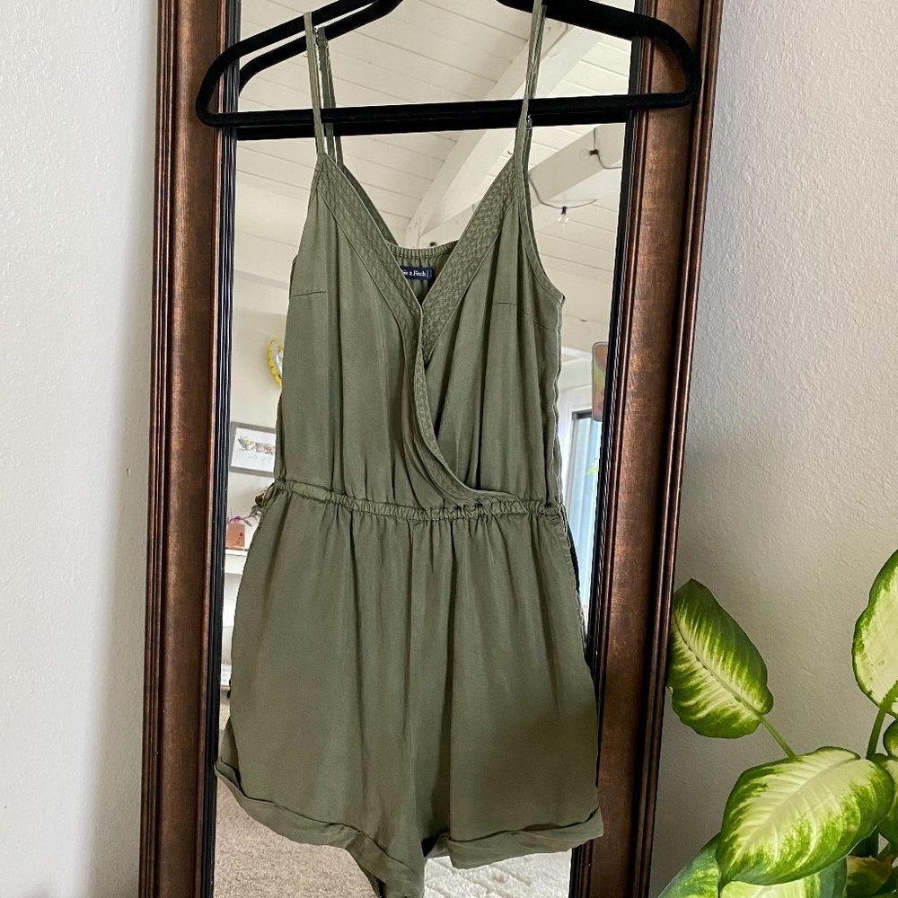 A&F Olive Utility Romper